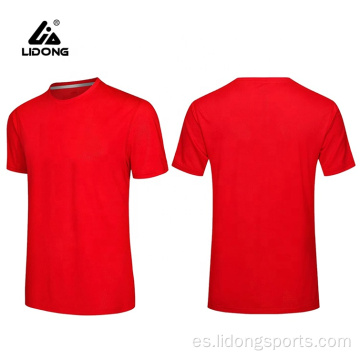 En blanco barato al por mayor, la camiseta roja logotipo personalizado